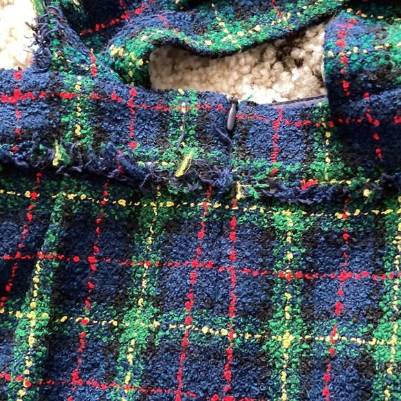 🎁Zara tweed green plaid strap skirt XS - Picture 7 of 8